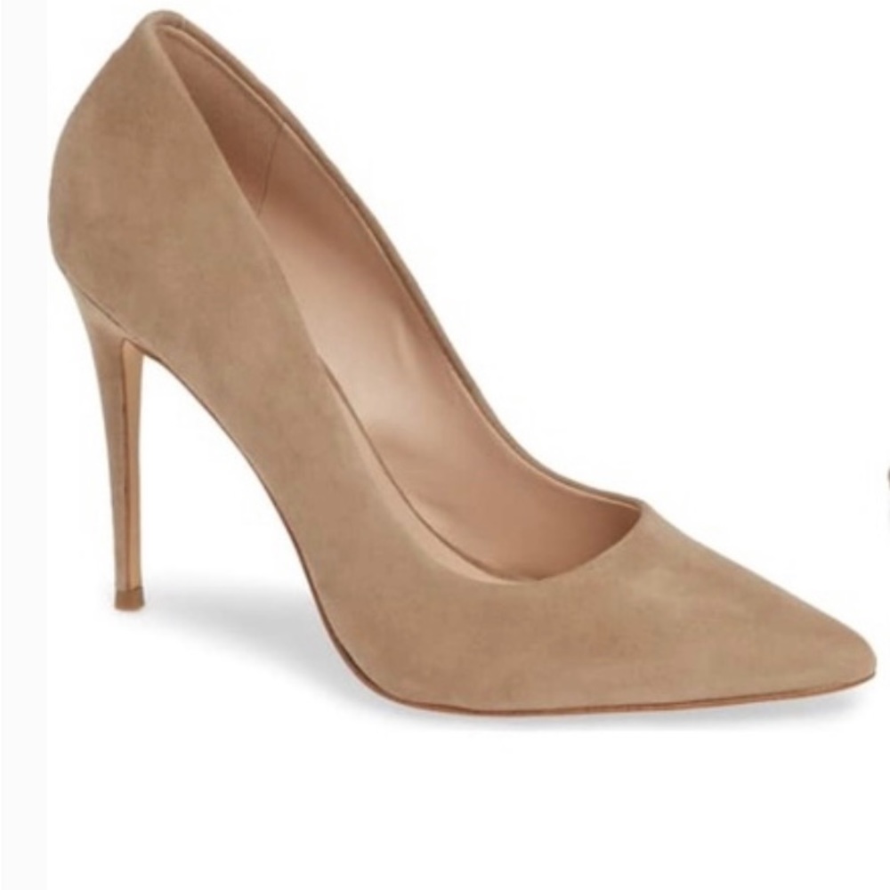 Something Navy Emma tan suede stiletto, size 9.5